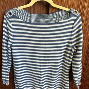 Ralph Lauren Blue and White Knit Top